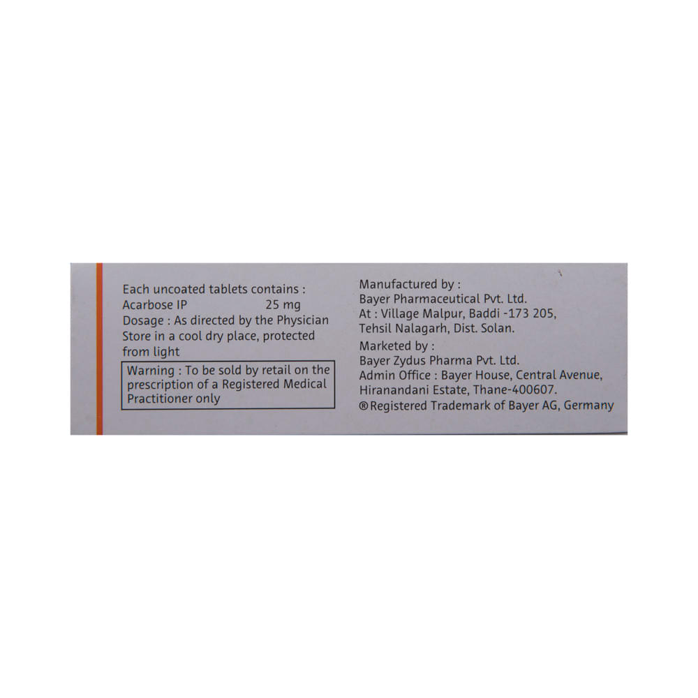 Glucobay 25 Tablet - Image 3
