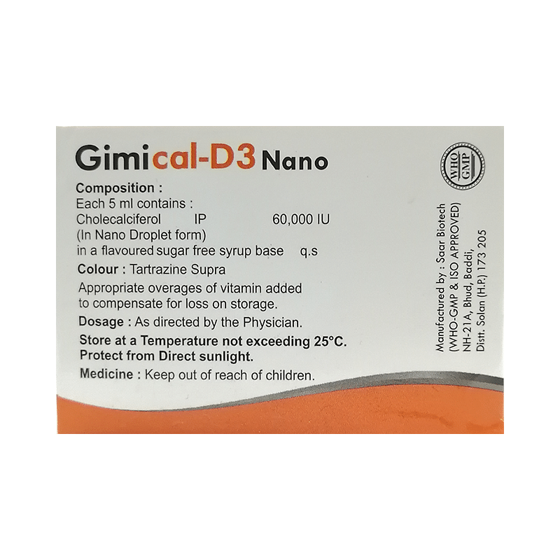 Gimical-D3 Nano Oral Solution Sugar Free - Image 2