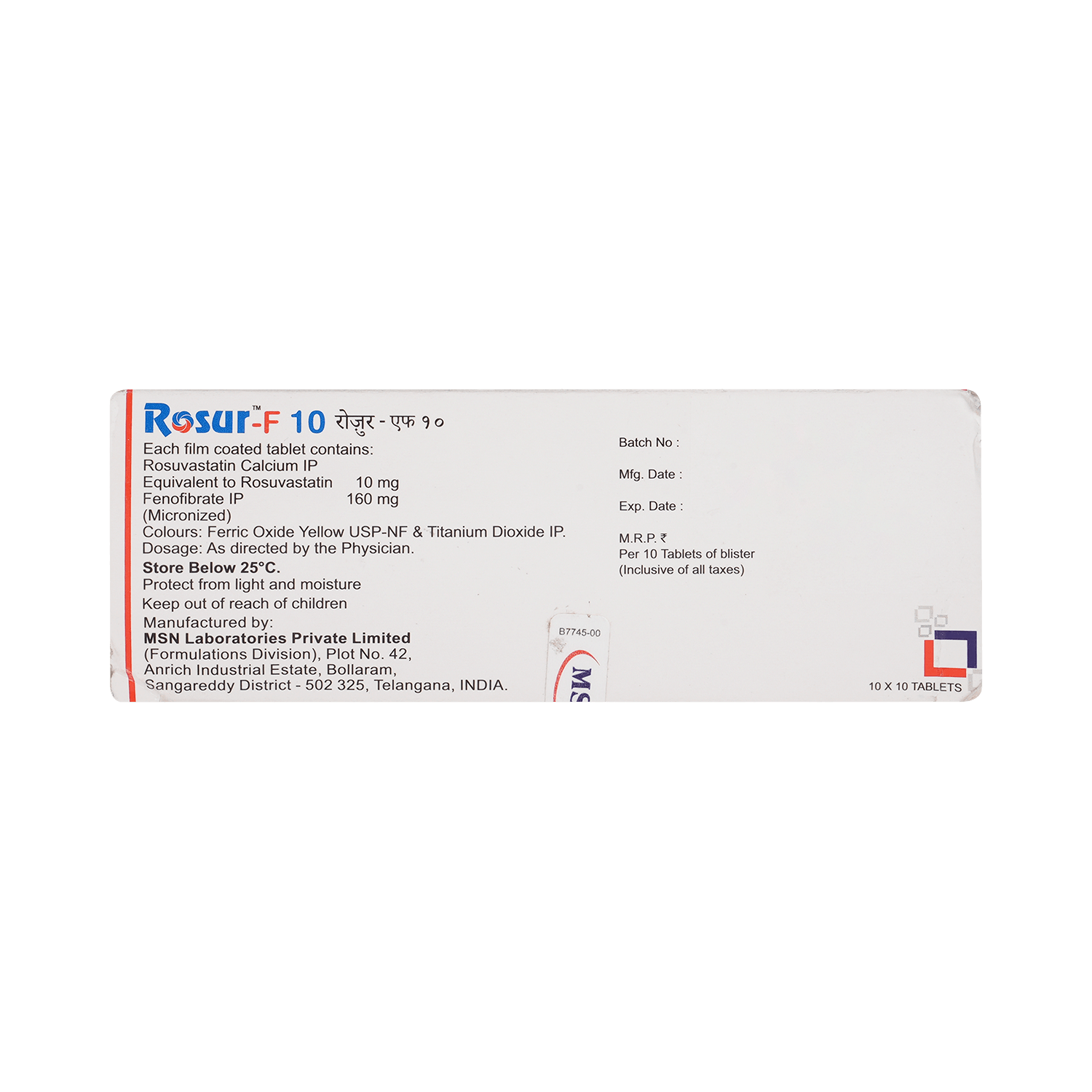 Rosur-F 10 Tablet - Image 4