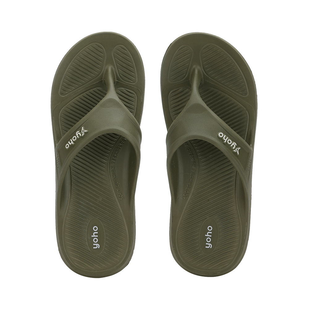 Yoho Lifestyle Acupressure Flip Flops for Men Olive Green  8
