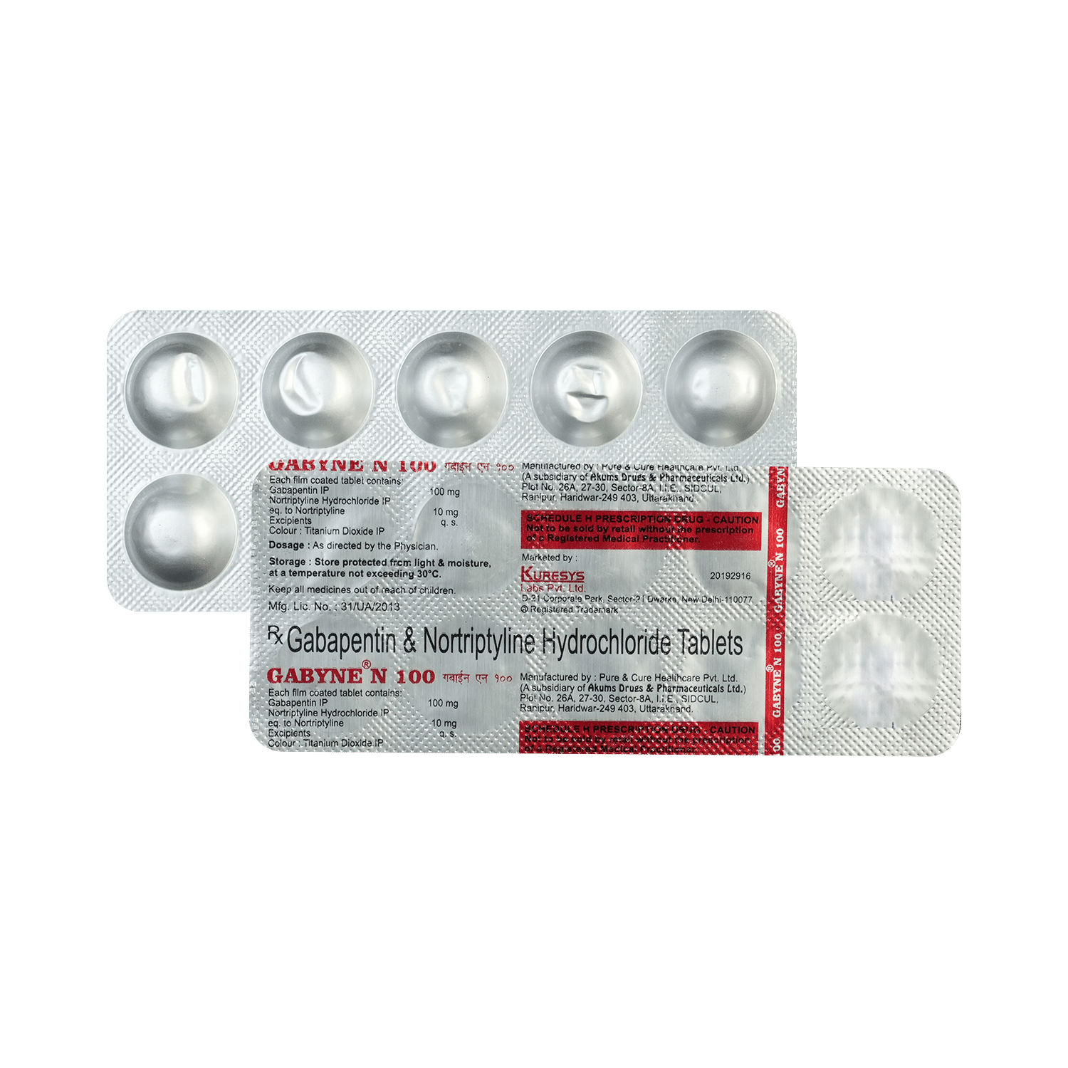Gabyne N 100mg/10mg Tablet