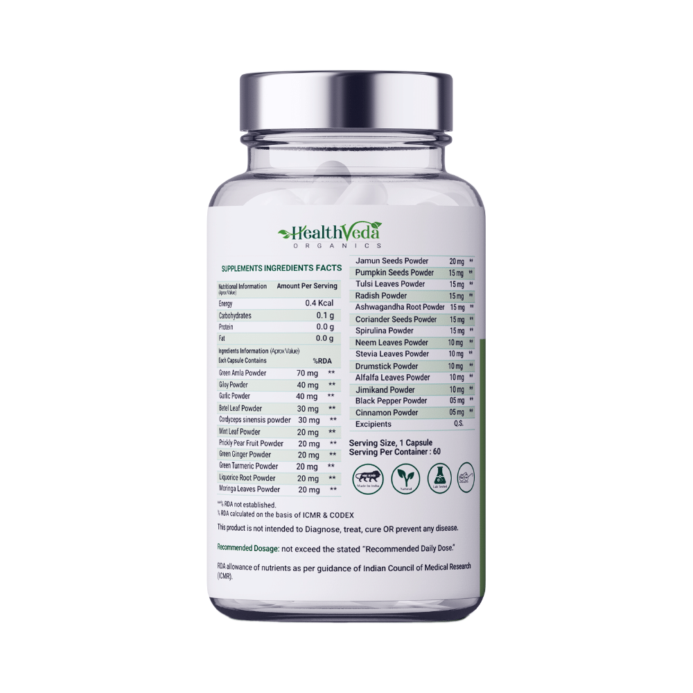 Health Veda Organics Natural Immunity Booster Veg Capsule - Image 2