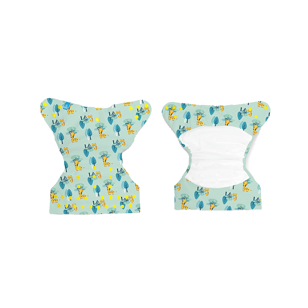 Bumberry Adjustable Reusable Cloth Diaper Cover With 1 Wet Free Insert Baby Giraffe - Image 3