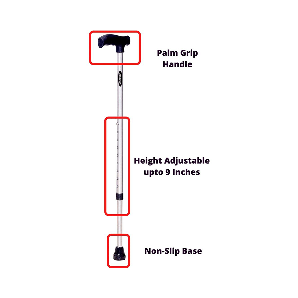 Guardian Adjustable Walking Stick Grey Steel - Image 4