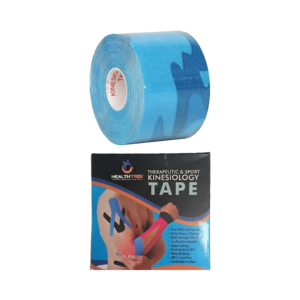 Healthtrek Printed Kinesiology Tape for Physiotherapy Blue - Image 4