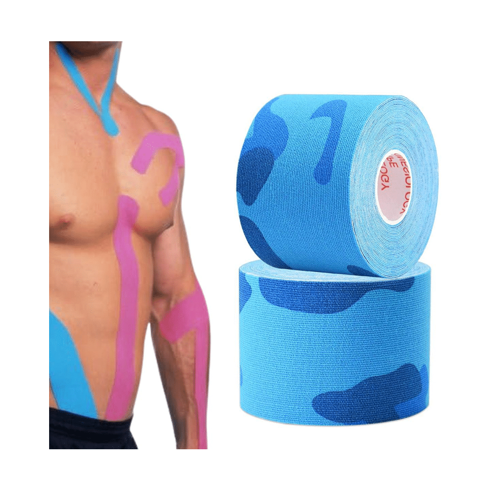 Healthtrek Printed Kinesiology Tape for Physiotherapy Blue - Image 2