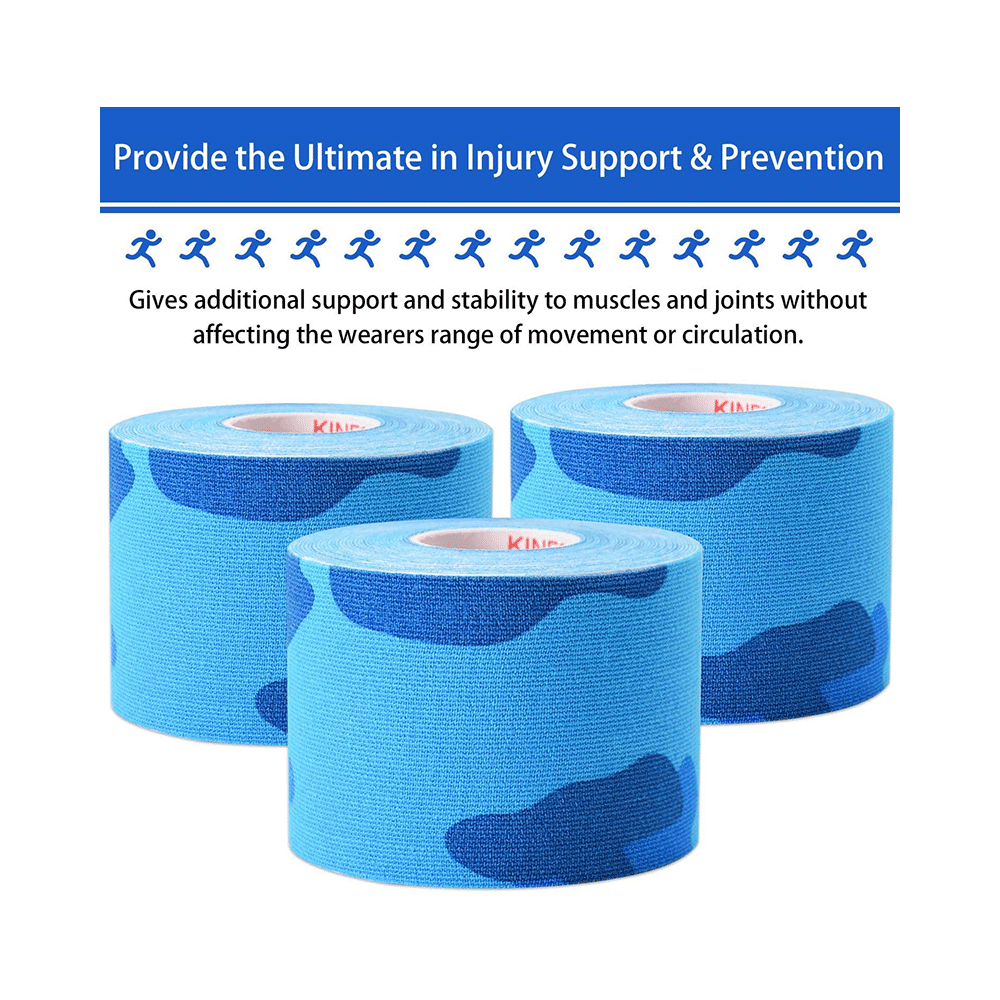 Healthtrek Printed Kinesiology Tape for Physiotherapy Blue - Image 6