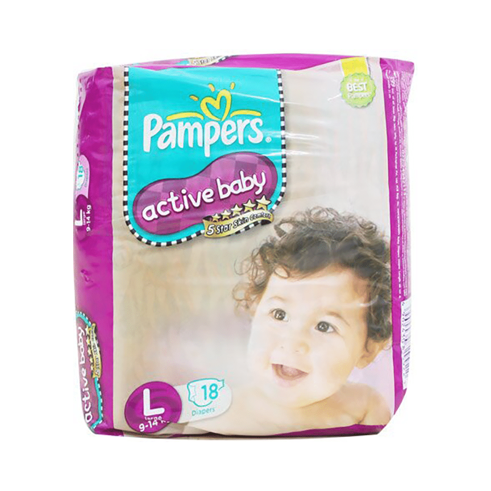 Pampers Active Baby with Comfortable Fit | Size Diaper Large - Image 2