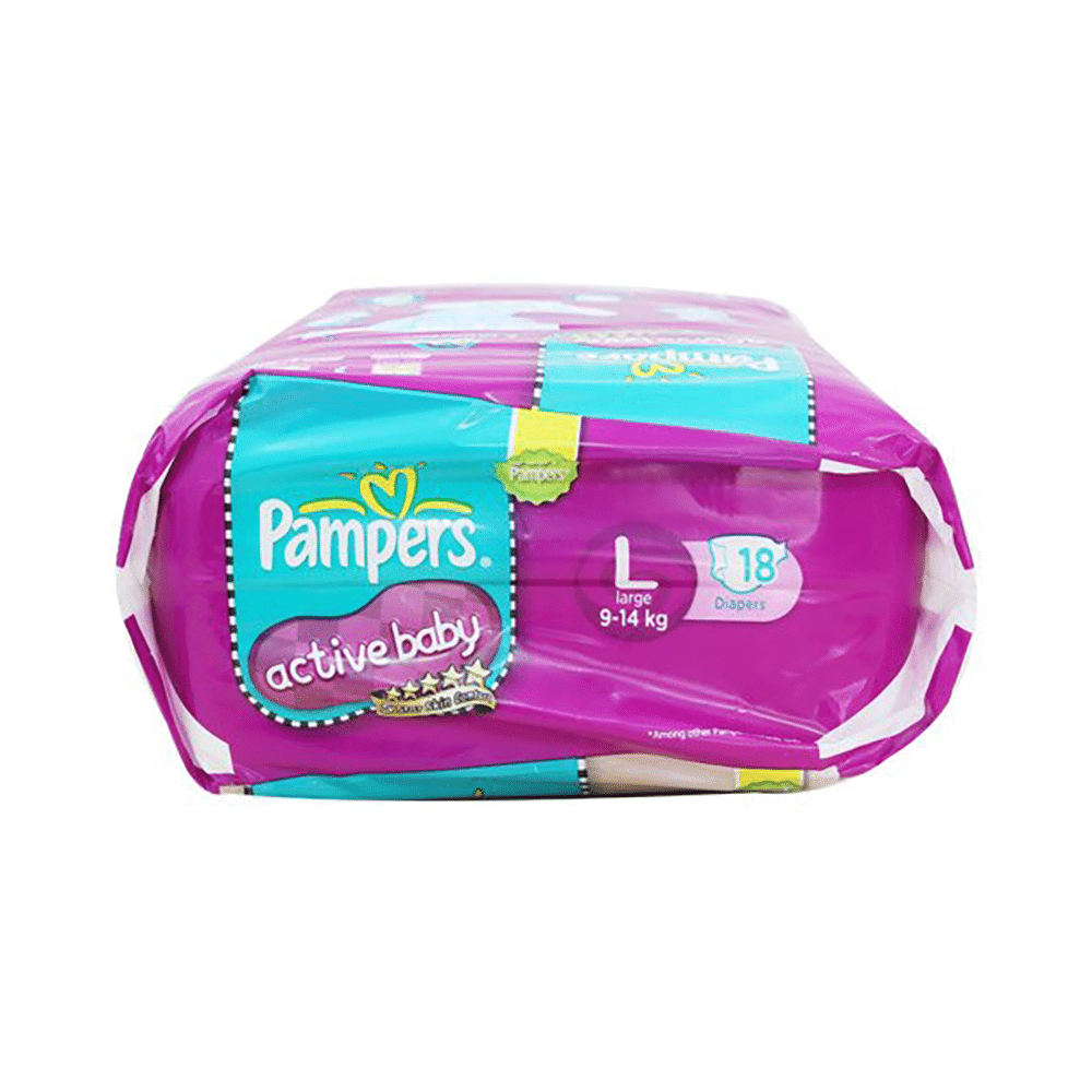 Pampers Active Baby with Comfortable Fit | Size Diaper Large - Image 3