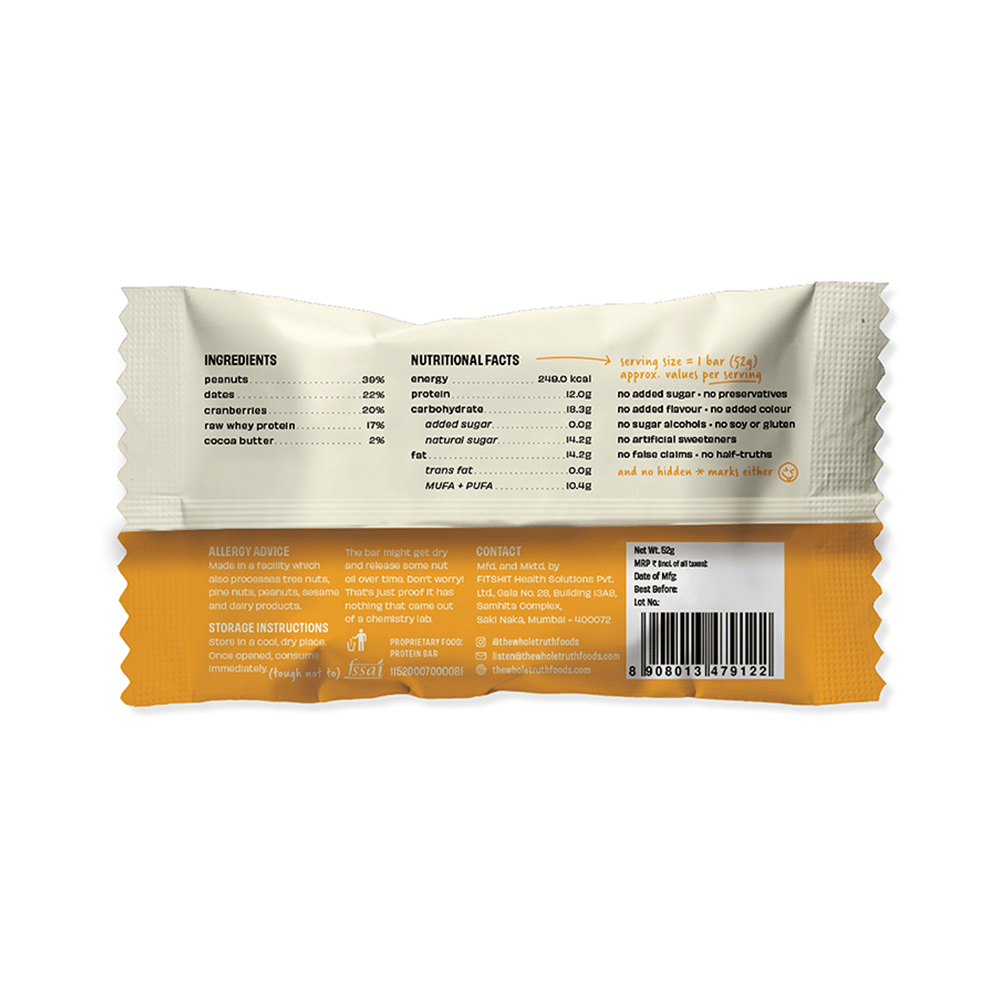 The Whole Truth Protein Bar (52gm Each) | Peanut Butter - Image 2