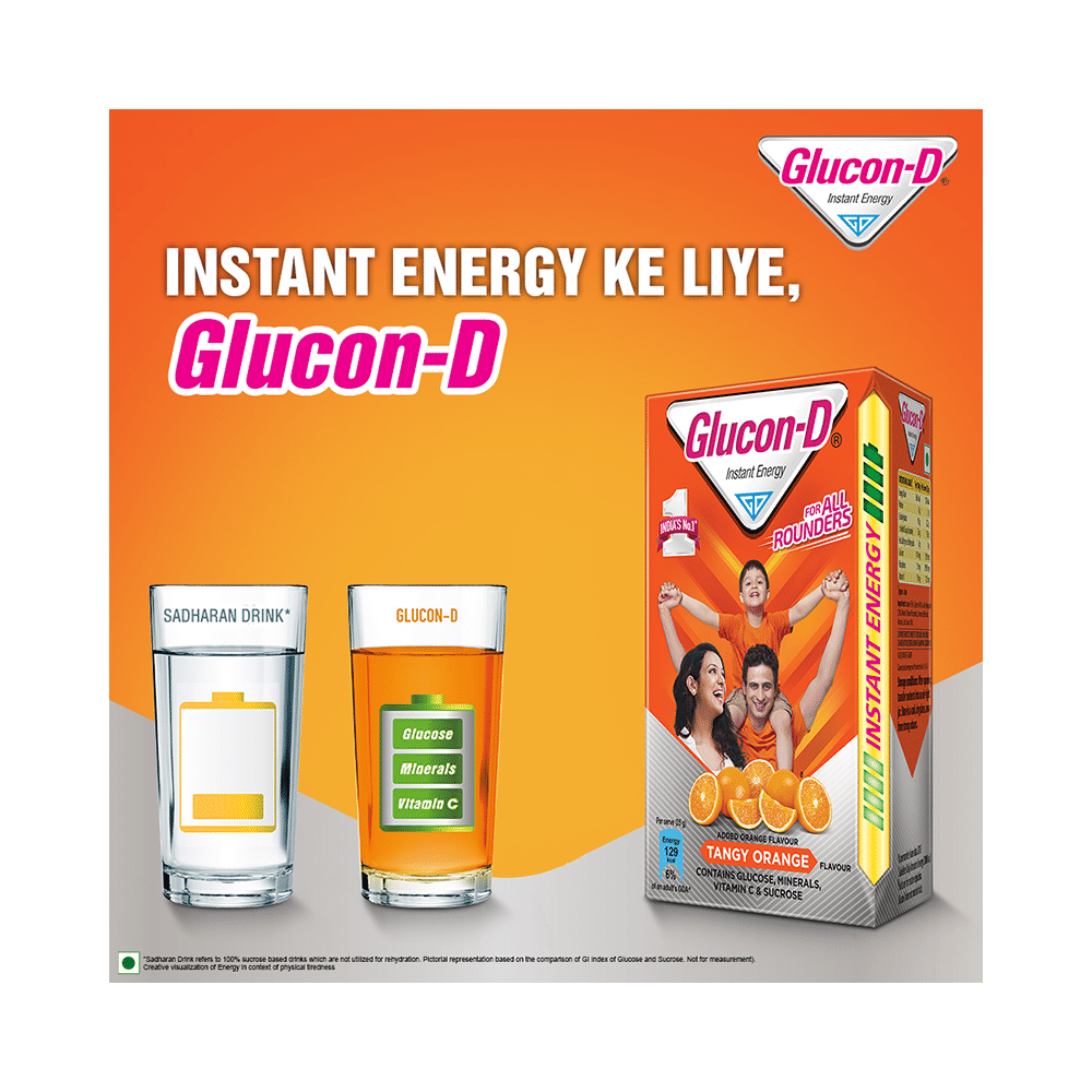 Glucon-D with Glucose, Calcium, Vitamin C & Sucrose | Nutrition Booster Tangy Orange - Image 6