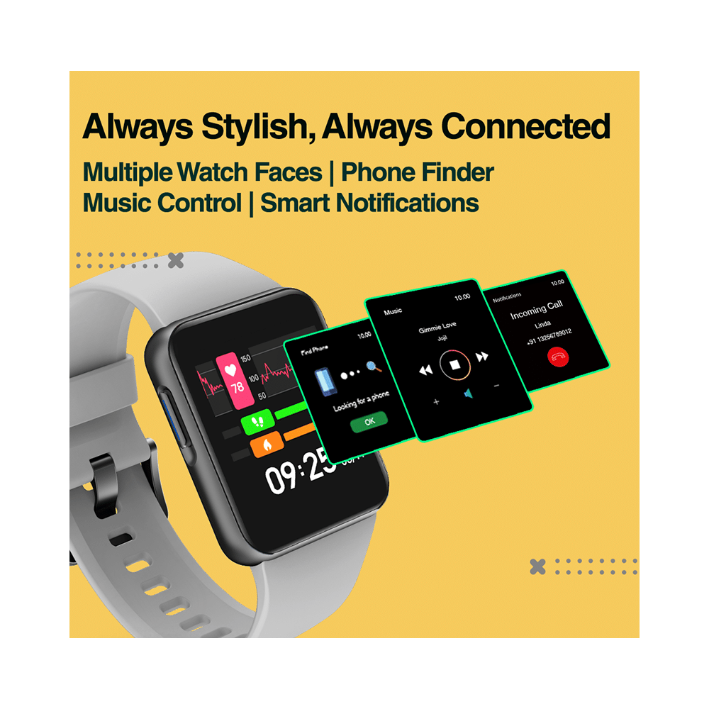 GOQii Smart Vital Lite with 3 Months Health & Personal Coaching Subscription HD Smart Watch Cloud Grey - Image 9