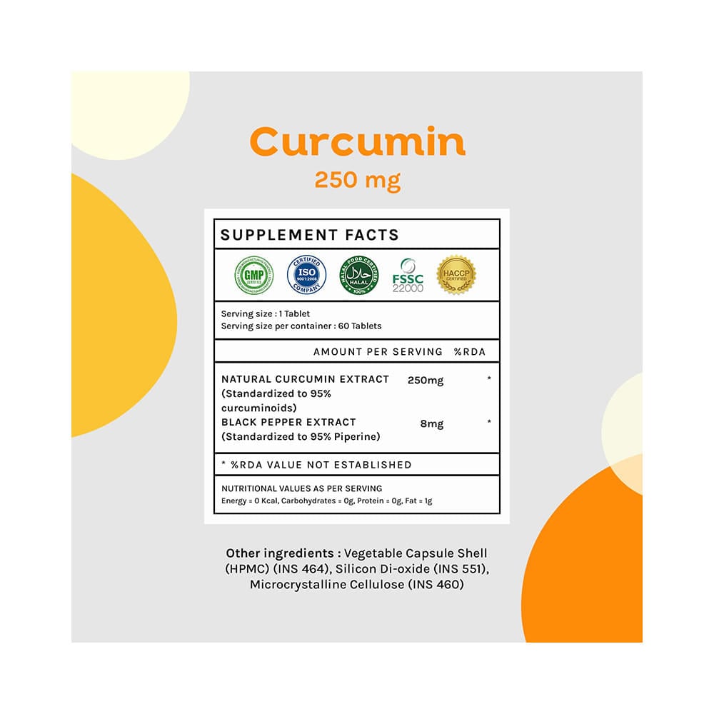 Unifit Curcumin 250mg Capsule for Joint Health & Immunity (60 Each) - Image 6
