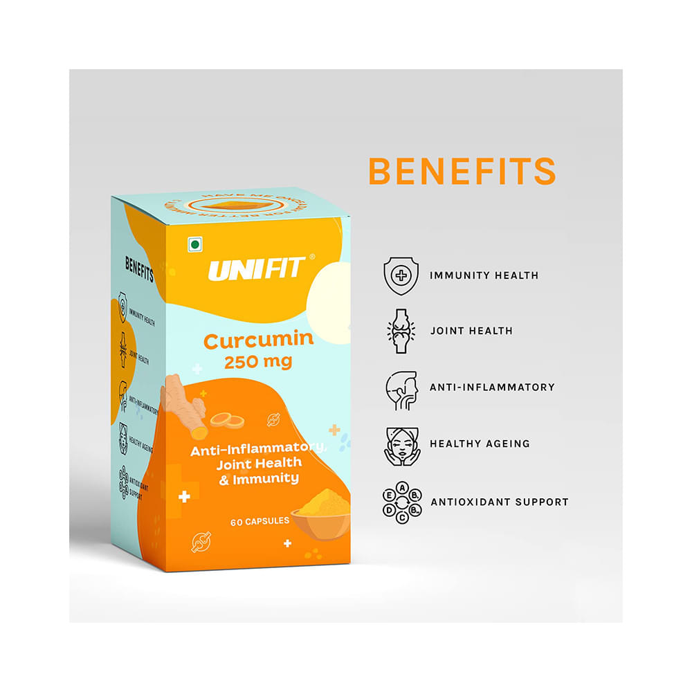 Unifit Curcumin 250mg Capsule for Joint Health & Immunity (60 Each) - Image 7
