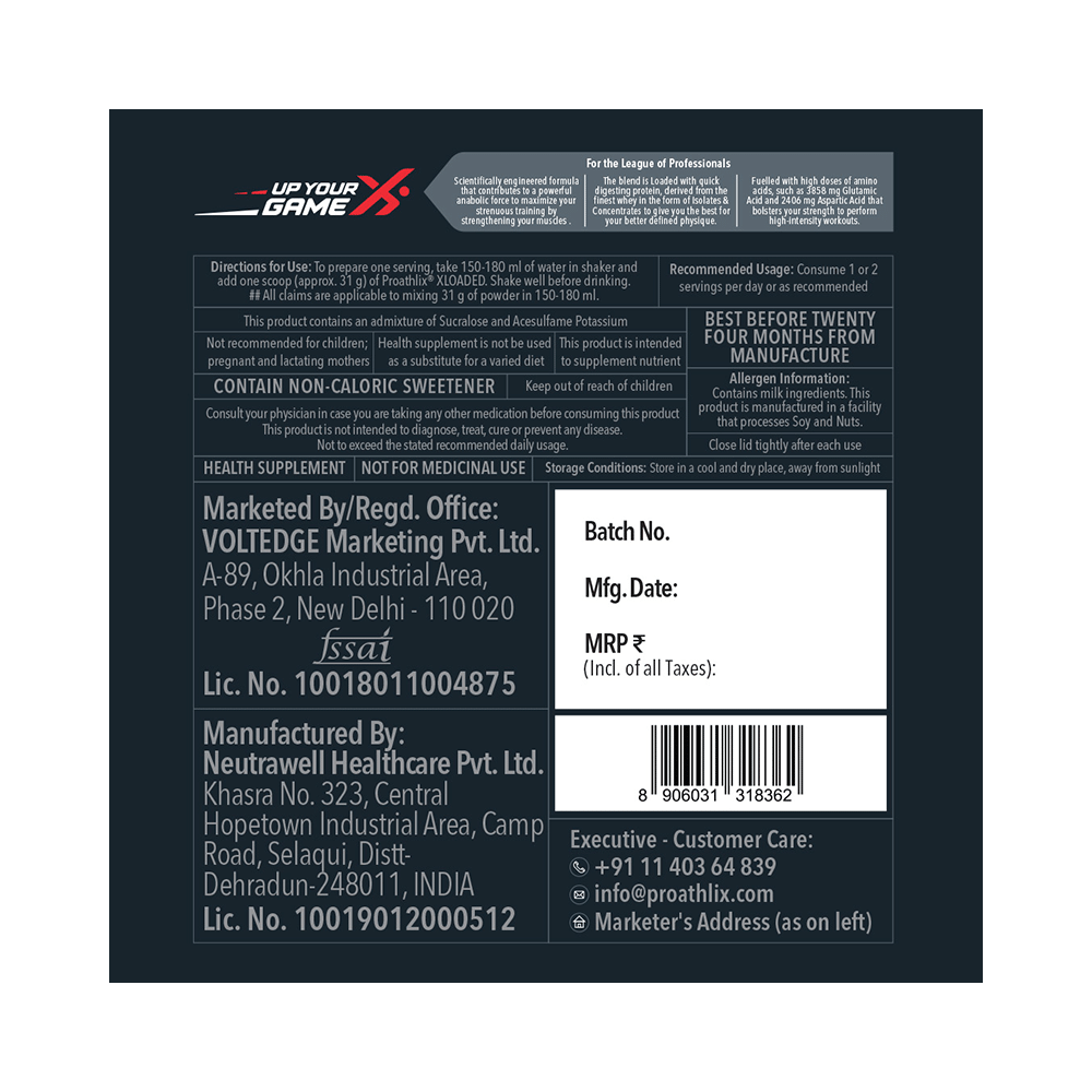 Proathlix Xloaded 80.6% Whey Protein Powder Cafe Brazil - Image 2