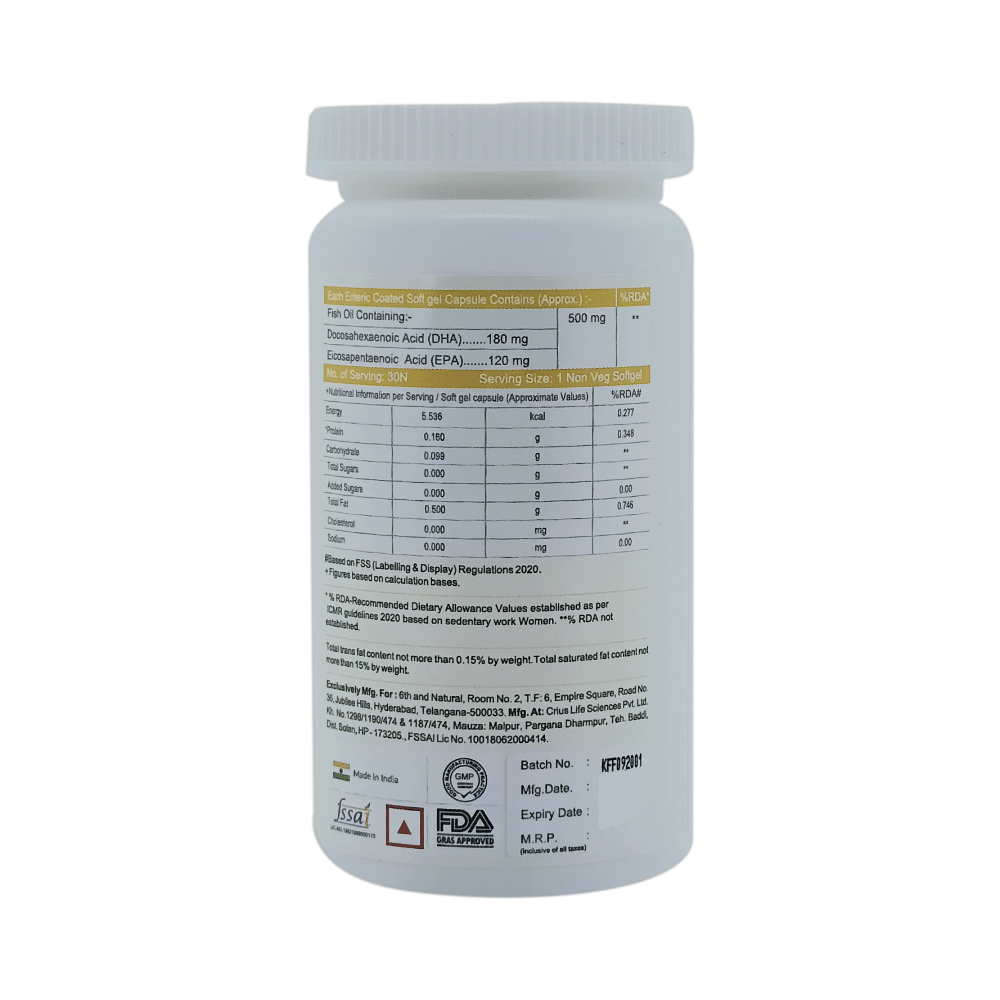 6th and Natural Essential Omega 3 Fish Oil Softgel Capsule - Image 2