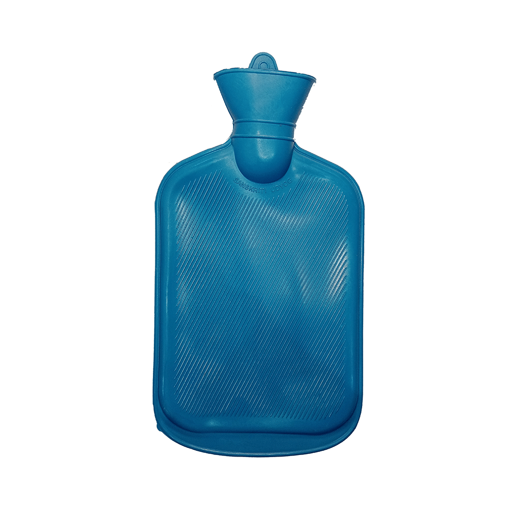 Mycure Rubber Hot Water Bag for  Pain Relief & Massager Blue