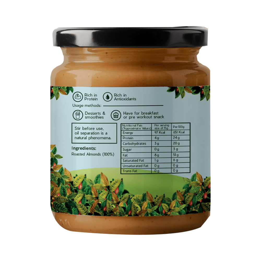 Ambriona Combo Pack of Unsweetened Almond Butter & Unsweetened Peanut Butter (200gm Each) - Image 2