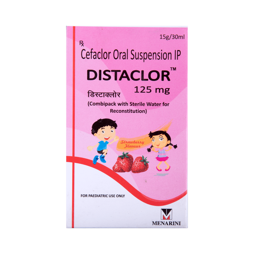 Distaclor 125mg Oral Suspension Strawberry - Image 2