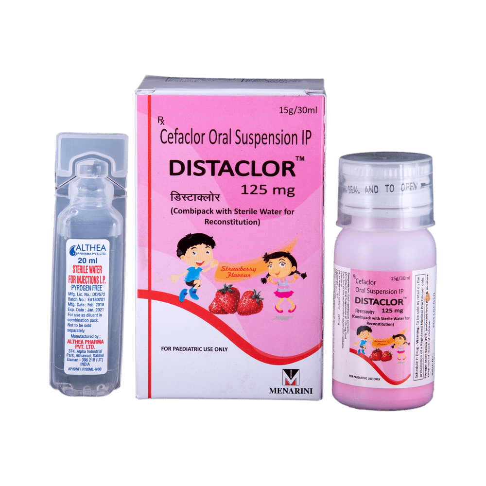 Distaclor 125mg Oral Suspension Strawberry
