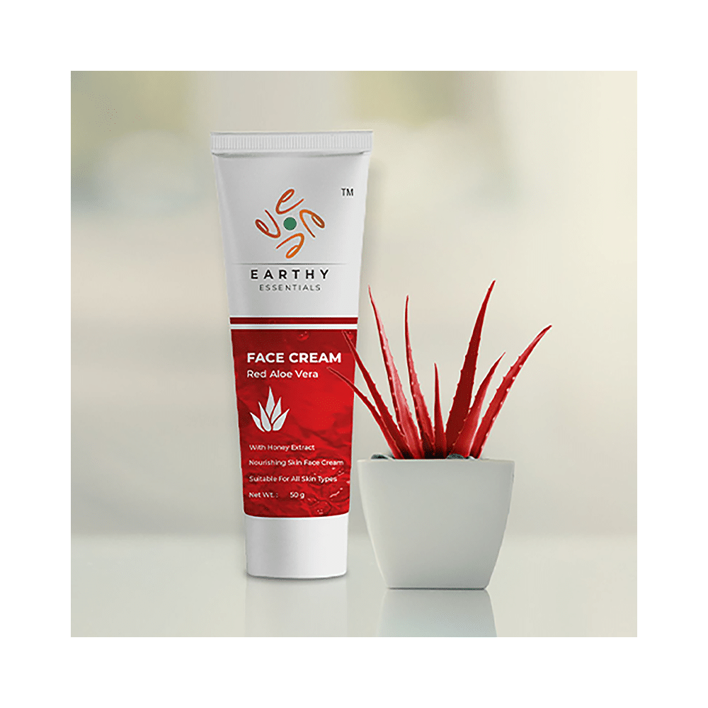 Earthy Essentials Combo Pack of Neem & Tea Tree Face Wash 100ml & Red Aloe Vera Face Cream 50gm - Image 3