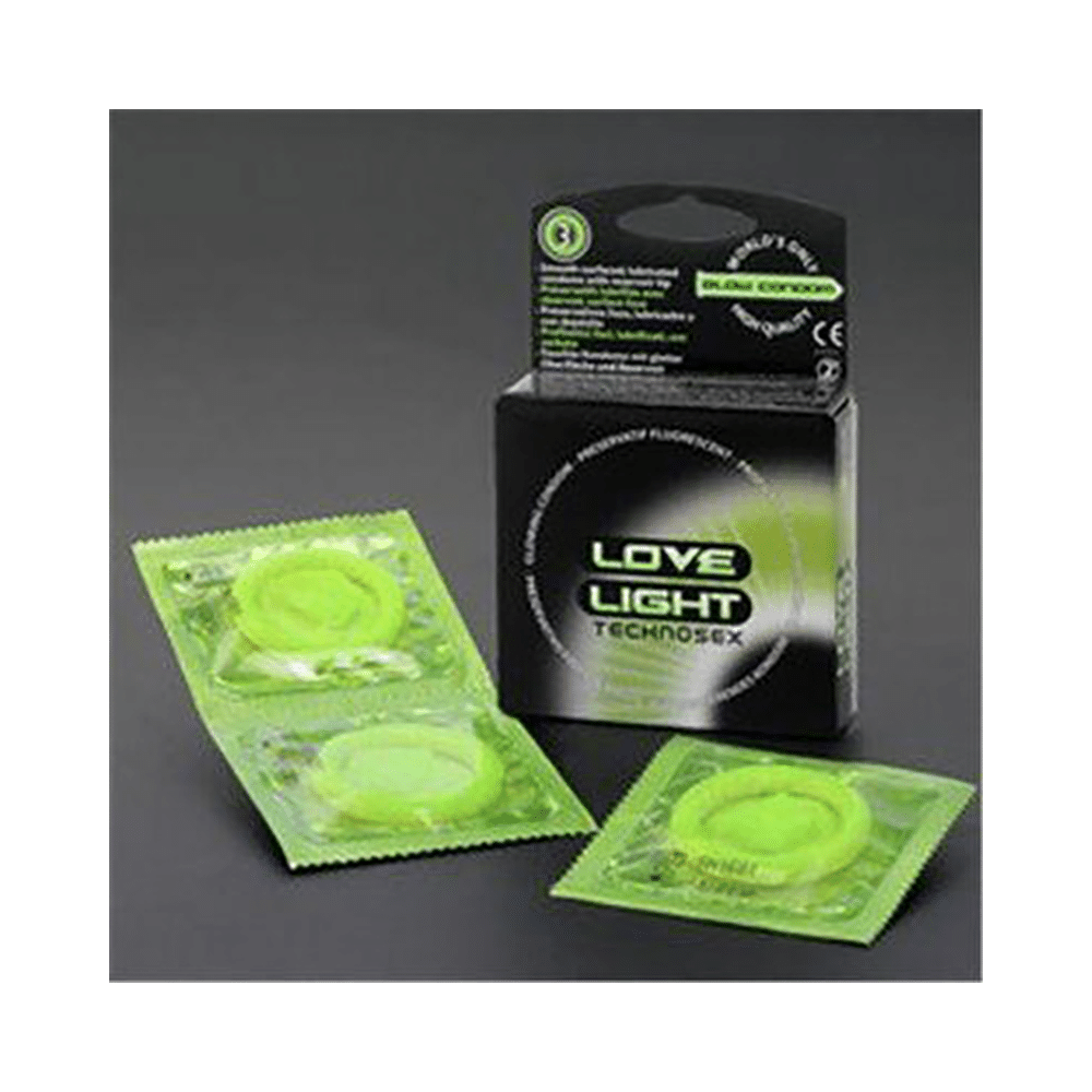 Love Light Technosex Condoms | Smooth & Pre-lubricated |Glowing Condoms - Image 3