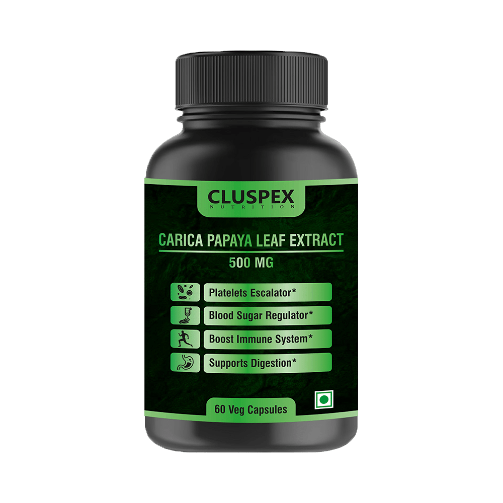 Cluspex Nutrition Carica Papaya Leaf Extract 500mg Veg Capsule - Image 1