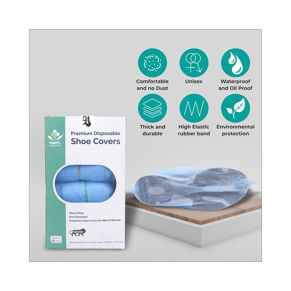 NMPL Hygiene Care Premium Disposable Shoe Cover Blue - Image 5