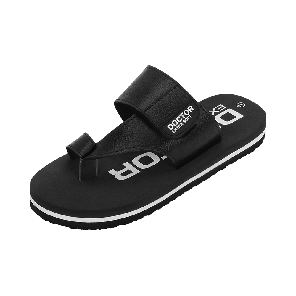 Doctor Extra Soft D26 Care Orthopaedic Diabetic Dr Stylish House Flip-Flop and Thump Ring Slip for Men Black  12 - Image 5