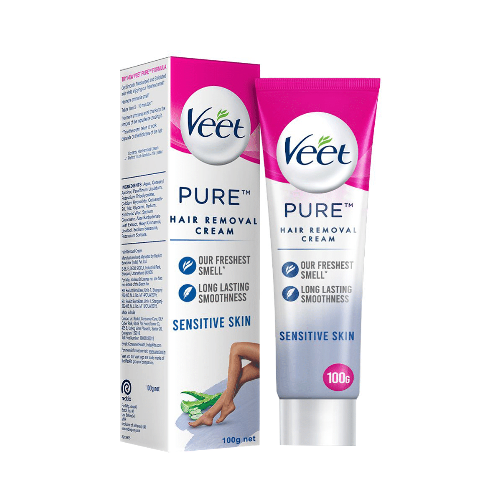 Veet Pure Hair Removal Cream for Women | No Ammonia Smell | For Sensitive Skin - Image 1