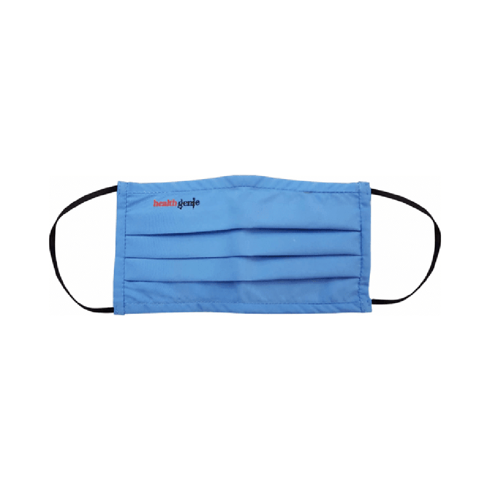 Healthgenie FM 201 Washable & Reusable Double Layered, Triple Pleated Cloth Face Mask Large Blue - Image 1
