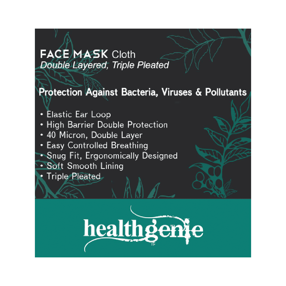 Healthgenie FM 201 Washable & Reusable Double Layered, Triple Pleated Cloth Face Mask Large Blue - Image 5