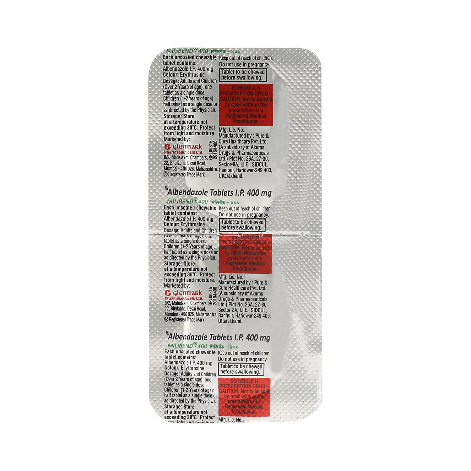 Milibend 400mg Tablet - Image 3