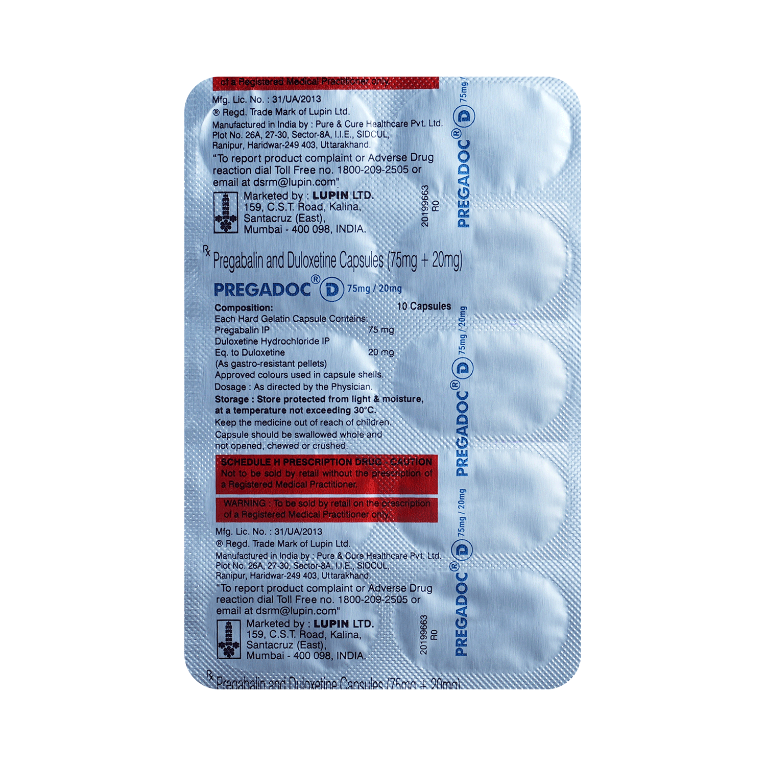 Pregadoc D 75mg/20mg Capsule - Image 3