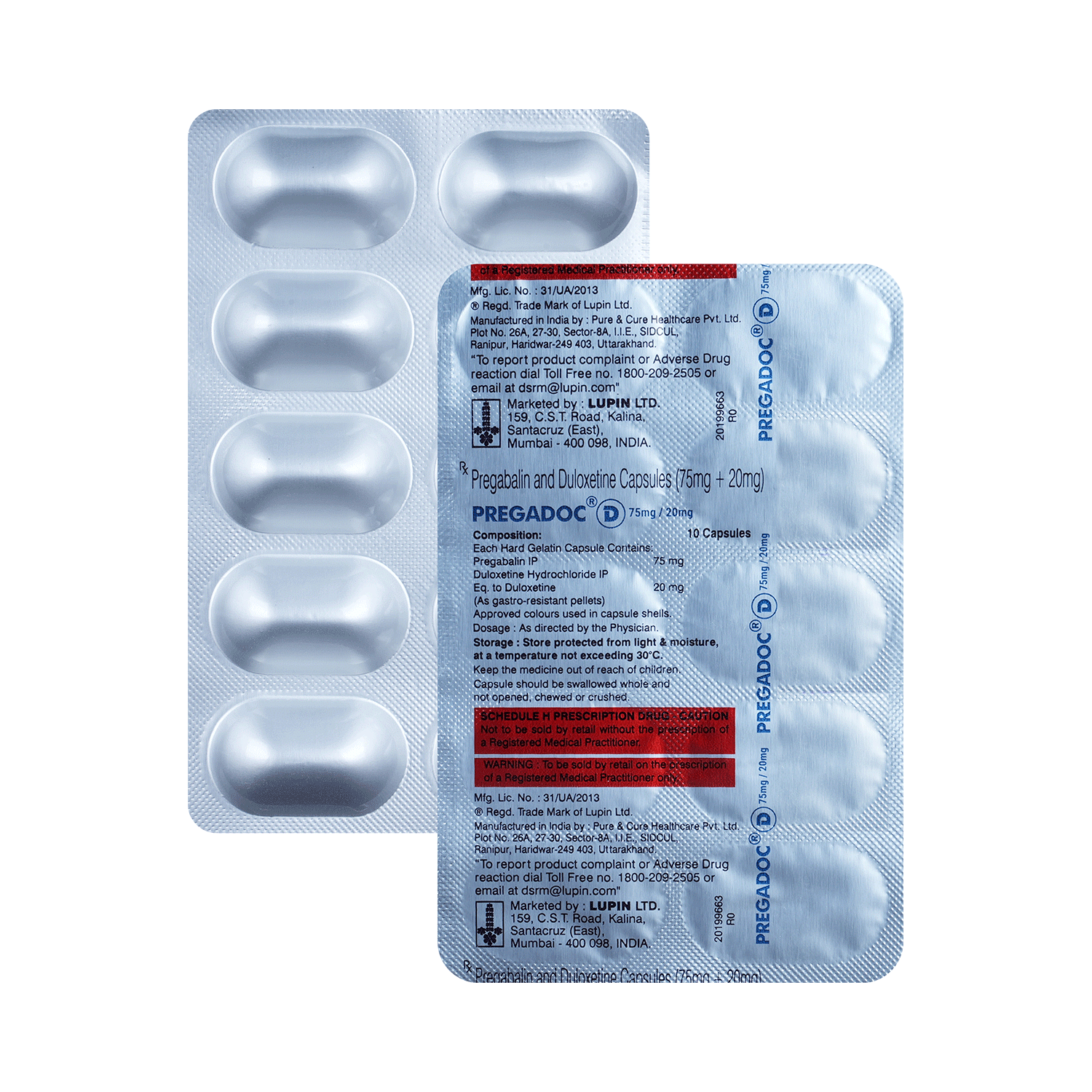Pregadoc D 75mg/20mg Capsule - Image 1