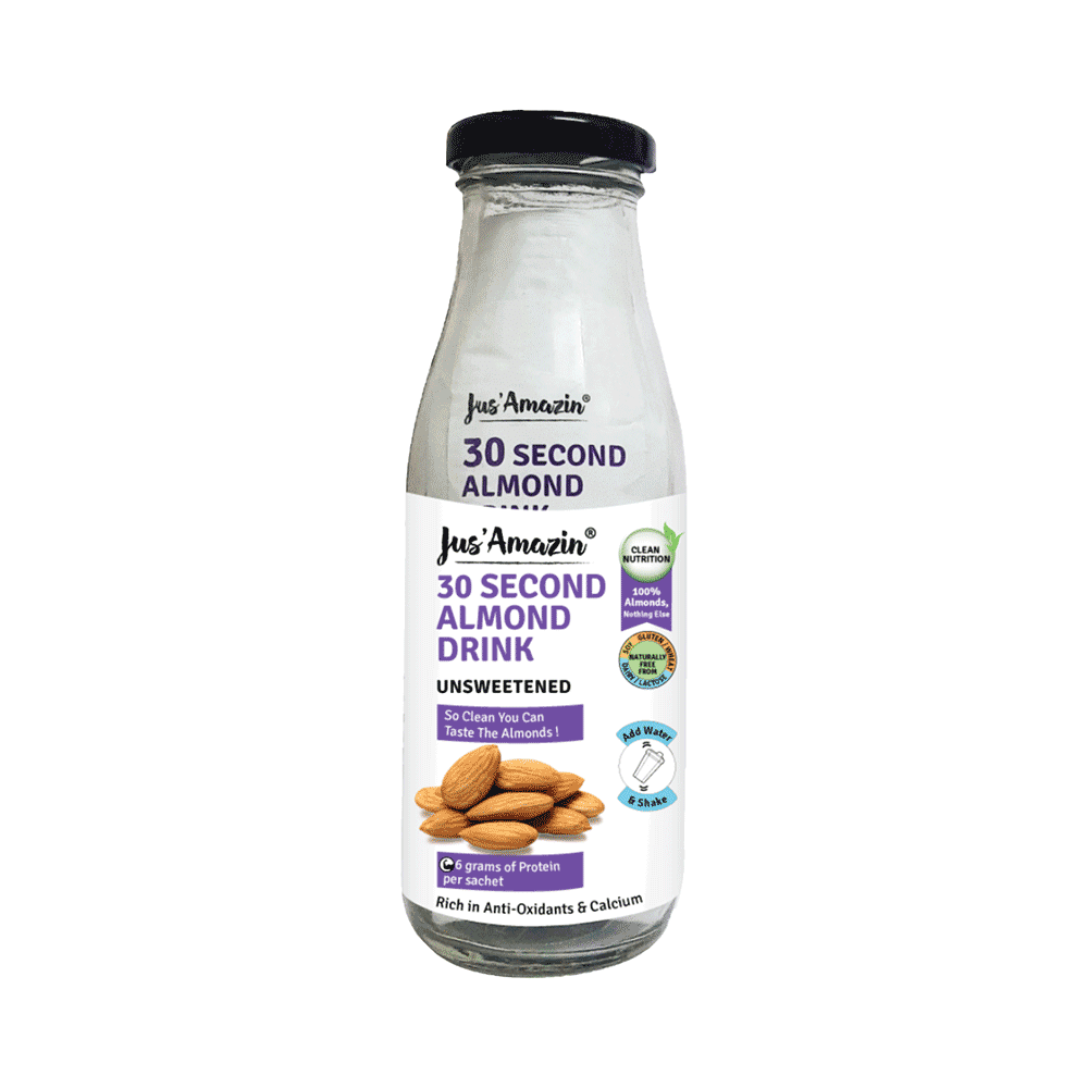 Jus Amazin 30 Second Almond Drink (25gm Each) Unsweetened Gluten, Lactose & Sugar Free - Image 1