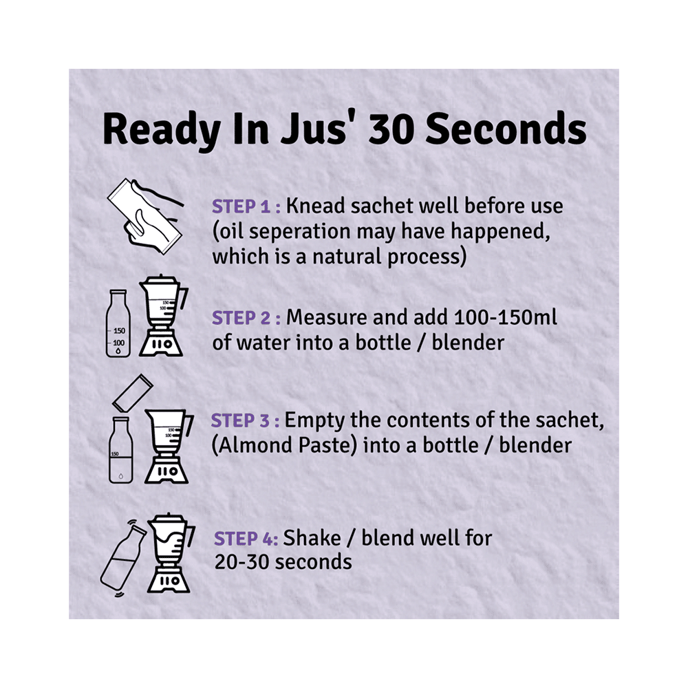 Jus Amazin 30 Second Almond Drink (25gm Each) Unsweetened Gluten, Lactose & Sugar Free - Image 4