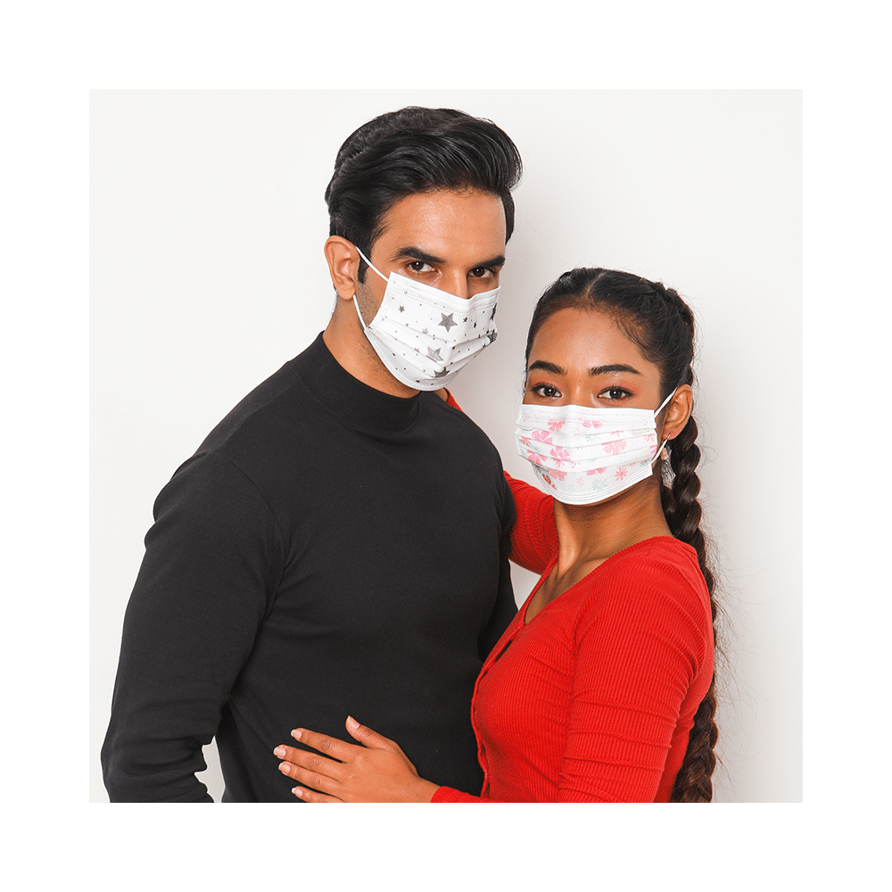 Quarant 4 Ply Designer Protective Face Mask White Combo Multicolor - Image 6