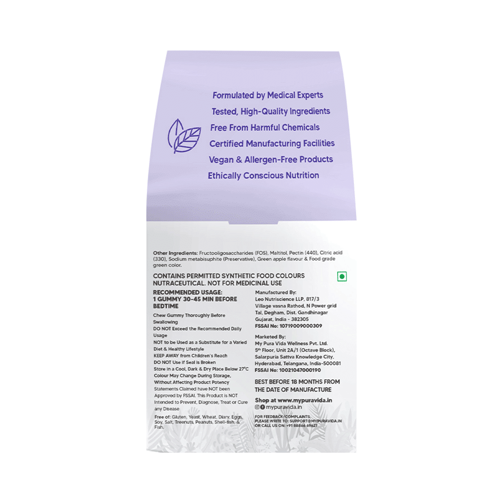 Pura Vida Sleep Easy Gummies  For Quick & Refreshing Sleep  Green Apple - Image 2