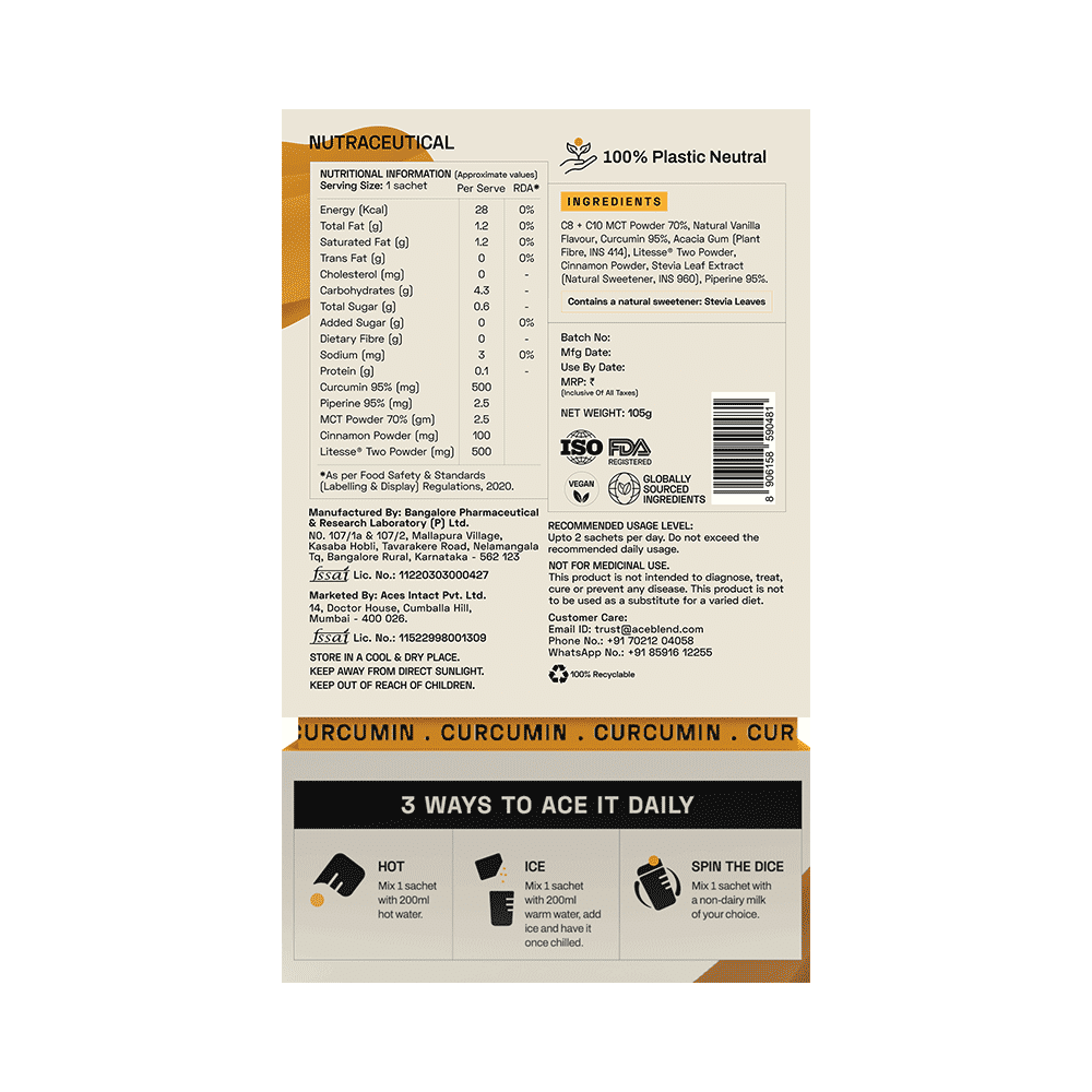Ace Blend Curcumin Wonder Latte Sachet - Image 2