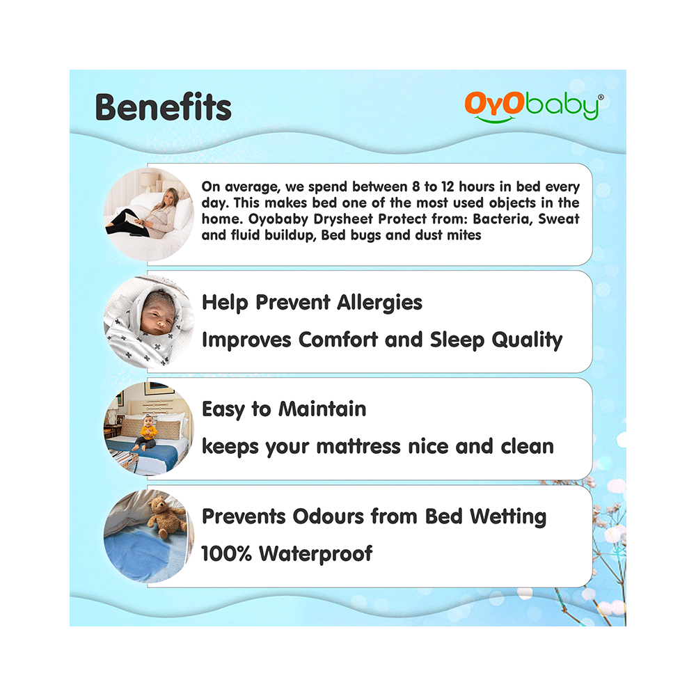 Oyo Baby Waterproof Rubber Sheet Large Blue - Image 3