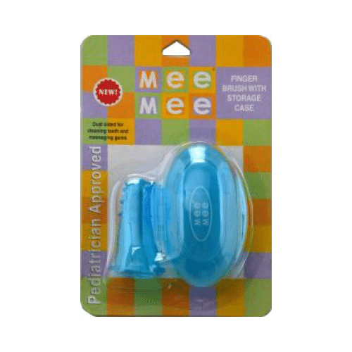 Mee Mee Unique Finger Brush with Cover Blue