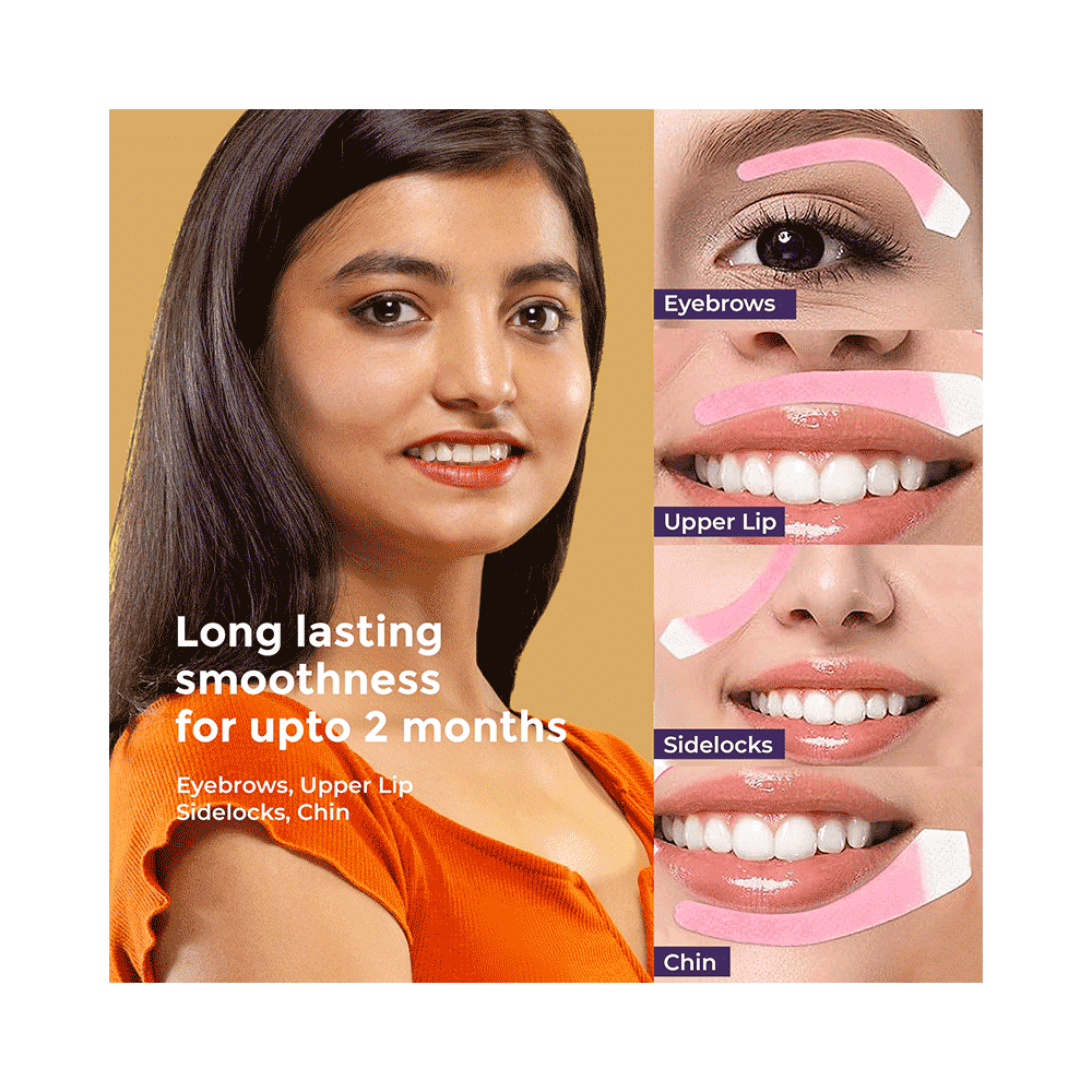 Sanfe Face Wax Strips with Sakura Hair Removal For Eyebrows, Upper Lips, Forehead & Chin - Image 7