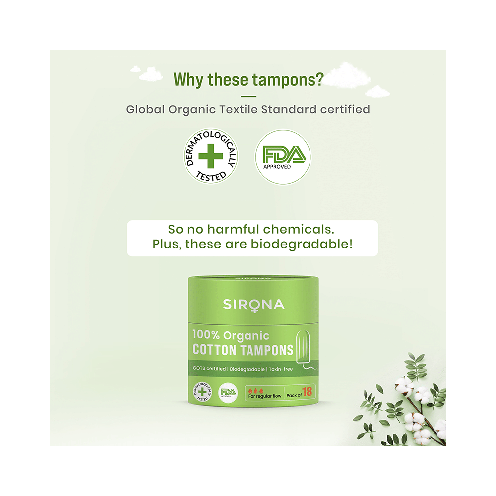 Sirona 100% Organic Cotton Tampons (Non-Applicator) Regular Flow - Image 5