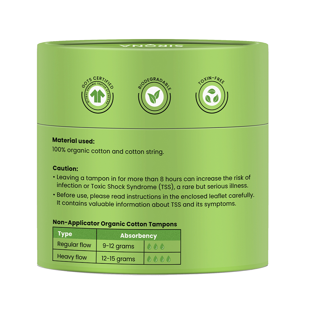 Sirona 100% Organic Cotton Tampons (Non-Applicator) Regular Flow - Image 2