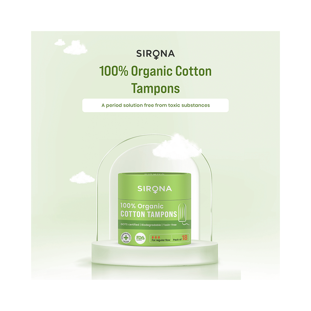 Sirona 100% Organic Cotton Tampons (Non-Applicator) Regular Flow - Image 3