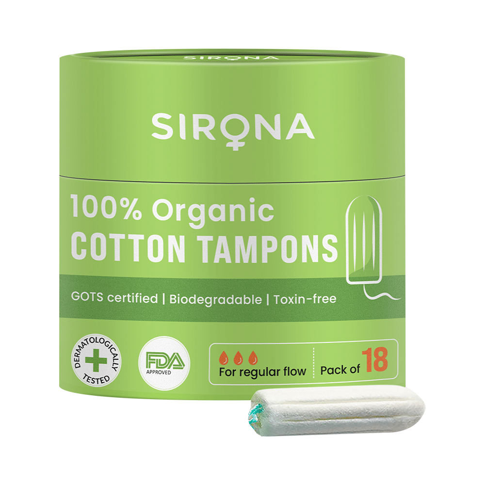 Sirona 100% Organic Cotton Tampons (Non-Applicator) Regular Flow - Image 1