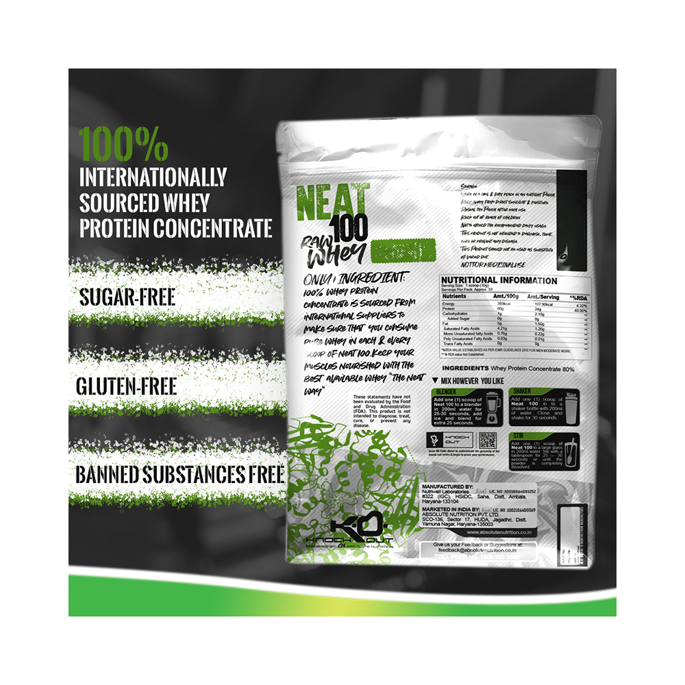Knockout Neat 100 Raw Whey Protein Unflavored with Free Shaker - Image 2
