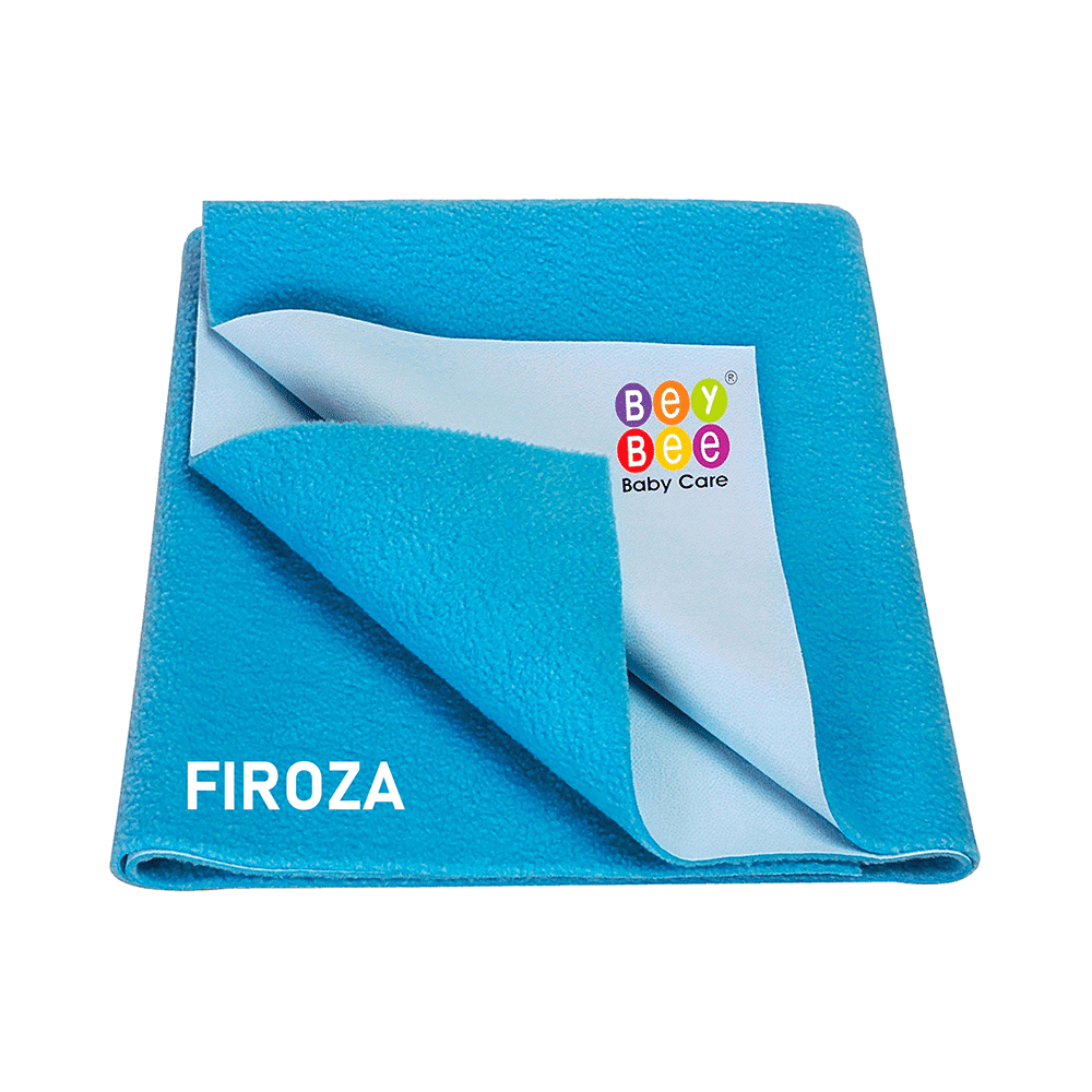 Bey Bee Waterproof Baby Bed Protector Dry Sheet for Toddlers (100cm X 70cm) Medium Firoza - Image 1