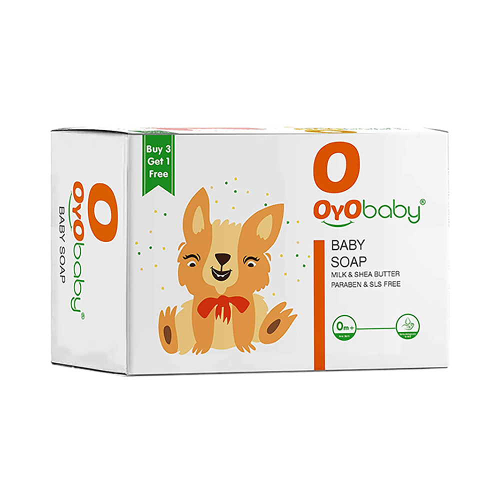 Oyo Baby Milk & Shea Butter Baby Soap (75gm Each) Buy 3 Get 1 Free - Image 1
